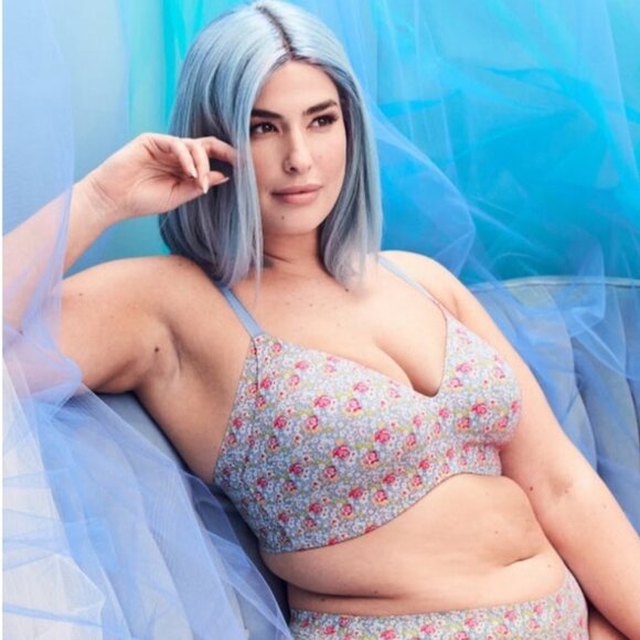 Betsey Johnson x Knix Floral Print WingWoman Wireless Contour Bra Women's 8 - Picture 1 of 7